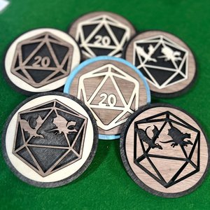Products: Set of Wood Coasters (customisable) - McMurray Games - Christchurch Board Game Rentals