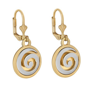 Products: Spiral Ear Rings Two Tone Gold Plated