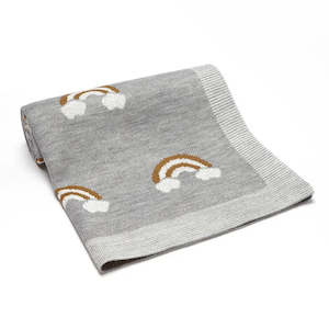Cot Blankets: Grey Rainbows - Cot Blanket