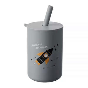 Cups: Silicone Cup with Straw - Rocket Wizz