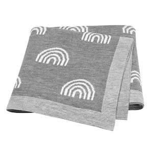 Cot Blankets: Cot Blanket - Cloudy Day Rainbow