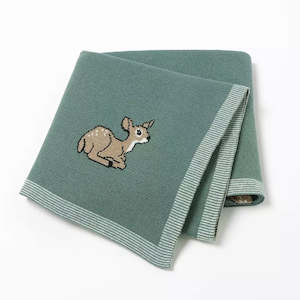 Cot Blankets: Cot Blanket - Forest Bambi Deer