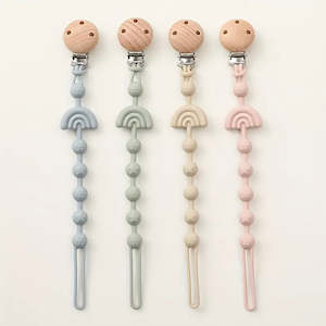 Pacifier Clips: Silicone Pacifier Clip - Rainbow