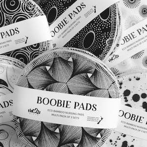 Black & White - ECO-BAMBOO NURSING PADS (3PAIR)