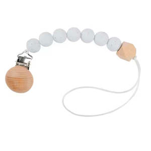 Stroller Accessories: Pacifier Clip Short - White Speck