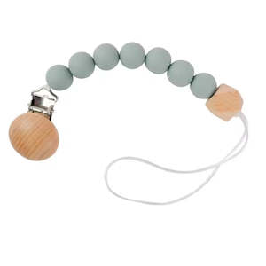 Stroller Accessories: Pacifier Clip Short - Sage