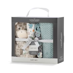 Little Linen Boxed Gift Set - Savanna Giraffe