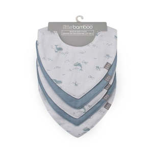 Little Bamboo 5pk Muslin Bib Wally Whale