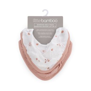Little Bamboo Bandana Bib 2Pk Dusty Rose