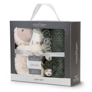 Babyshower Gifts: Little Linen Boxed Gift Set - Farmyard Lamb