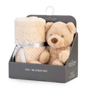 Little Linen Plush Toy & Blanket - Nectar Bear