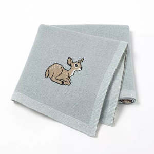 Cot Blanket - Baby Blue Bambi Deer