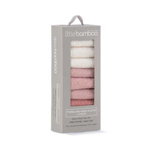 LITTLE BAMBOO TOWELLING WASHER 10PK - DUSTY ROSE