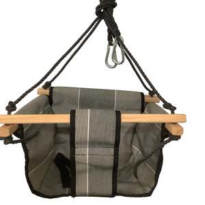 Denim Grey w White Stripes - Baby Swing