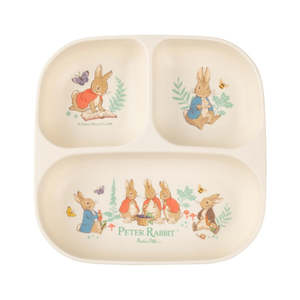 Feed Time: Peter Rabbit - Square 3 Section Divided Plate