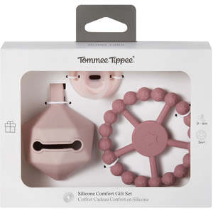 Tommee Tippee Silicone Comfort Gift Set, 0-6m Soother, 0-3m Teether, Carry Case
