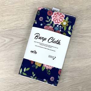 Burp Cloth: BURP CLOTH - Navy Floral