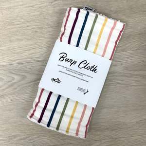 Burp Cloth: Burp Cloth - Plush Rainbow Stripe
