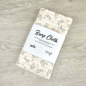BURP CLOTH - Bunny Peach Stripe