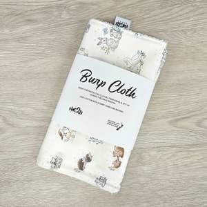 BURP CLOTH - Forest Animals White