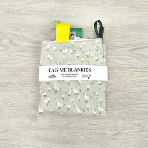 Tag Me Sensory Blankets: Tag-Me Blankie - Sage Duck