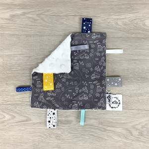 Tag-Me Sensory Blankie MINI - Roadworks Grey