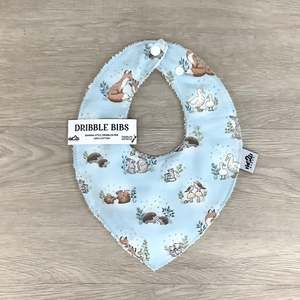 Dribble Bib | 0-3mo | Forest Animals Blue