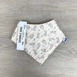 Bandana Bib | 3mo+ | Bunny Peach Stripe