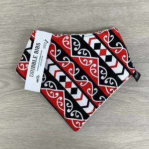 Bibs: Bandana Bib | 3mo+ | Māori Theme - Pango, Mā, Whero
