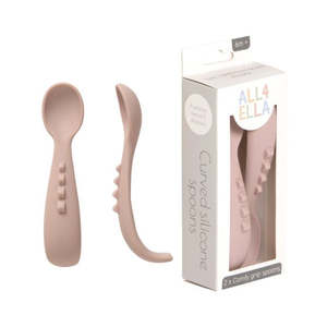 Accessories: Comfy Grip spoons 2pk - Dusty Pink - All4Ella