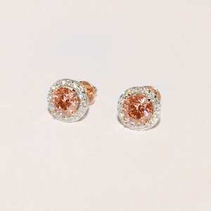 Rosie Pink Diamond Halo Earrings