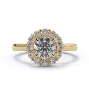 Rings: Round Halo Diamond Engagement Ring