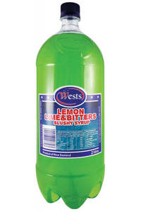 Slushy Syrups: Wests 2lt Slushy Syrup - Lemon Lime Bitters x 6