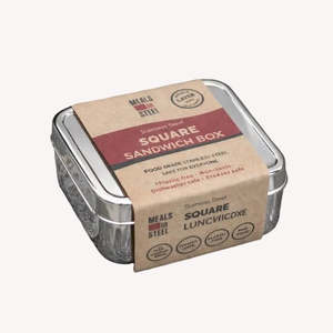 Square Sandwich Stainless Steel  Box (Large) with Spork