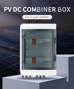Solar: Prewired PV combiner box - 6 in 2 out