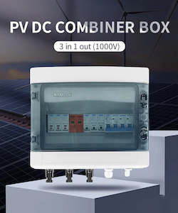Solar: Prewired PV combiner box - 3 in 1 out