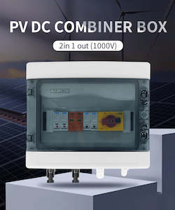 Solar: Prewired PV combiner box - 2 in 1 out