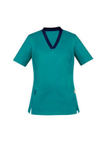 Womens Tops: Biz Care Womens Riley Stretch Scrub Top - CST043LS