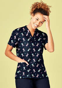 Biz Care Womens Easter V-Neck Short Sleeve Scrub Top - CST152LS