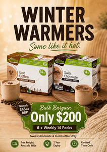Shakes: Winter Warmers Sale - 6 x Weekly 14 Packs