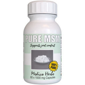 MSM Natural Sulphur Supplement - Suitable for pets too (60 x 1000mg Capsules)