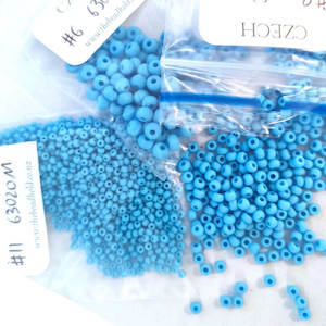 Czech Seed Bead: 63020M - Matte Turquoise Blue - drop down for sizes