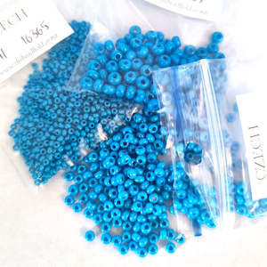 Products: Czech Seed Bead: 16365 - Turquoise Blue Opaque - drop down for sizes