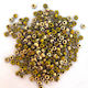 Czech Seed Bead: 03370M - Matte Goldy/Green Stripe - size 8