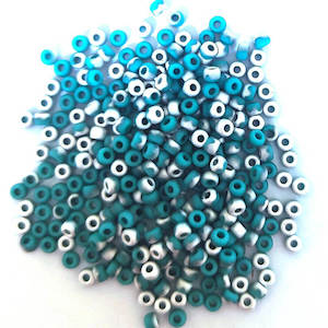 Products: Czech Seed Bead: 412F-27001 - Matte Turquoise/Silver - size 8