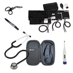Nursing Starter Kits: Advanced Nurses Kit Black - Littmann Classic III Stethoscope Black 5620, Sphyg, Thermometer, Scissors and More!