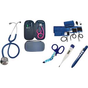Nursing Starter Kits: Advanced Nurses Kit Blue - Littmann Classic III Stethoscope Blue 5622, Sphyg, Thermometer, Scissors and More!