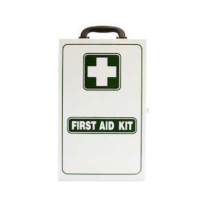 First Aid Storage: Steel Wall Cabinet 1F - White with handle - 38cm x 24cm x11cm