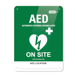 Cardiact Poly AED On Site Sign 22.5 x 30cm