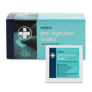 First Aid: Reliject Pre-Injection Swabs - Box of 100